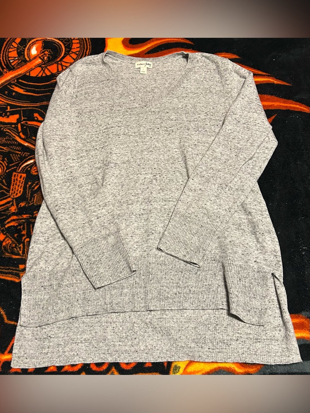 Heathered V-Neck Sweater Tunic